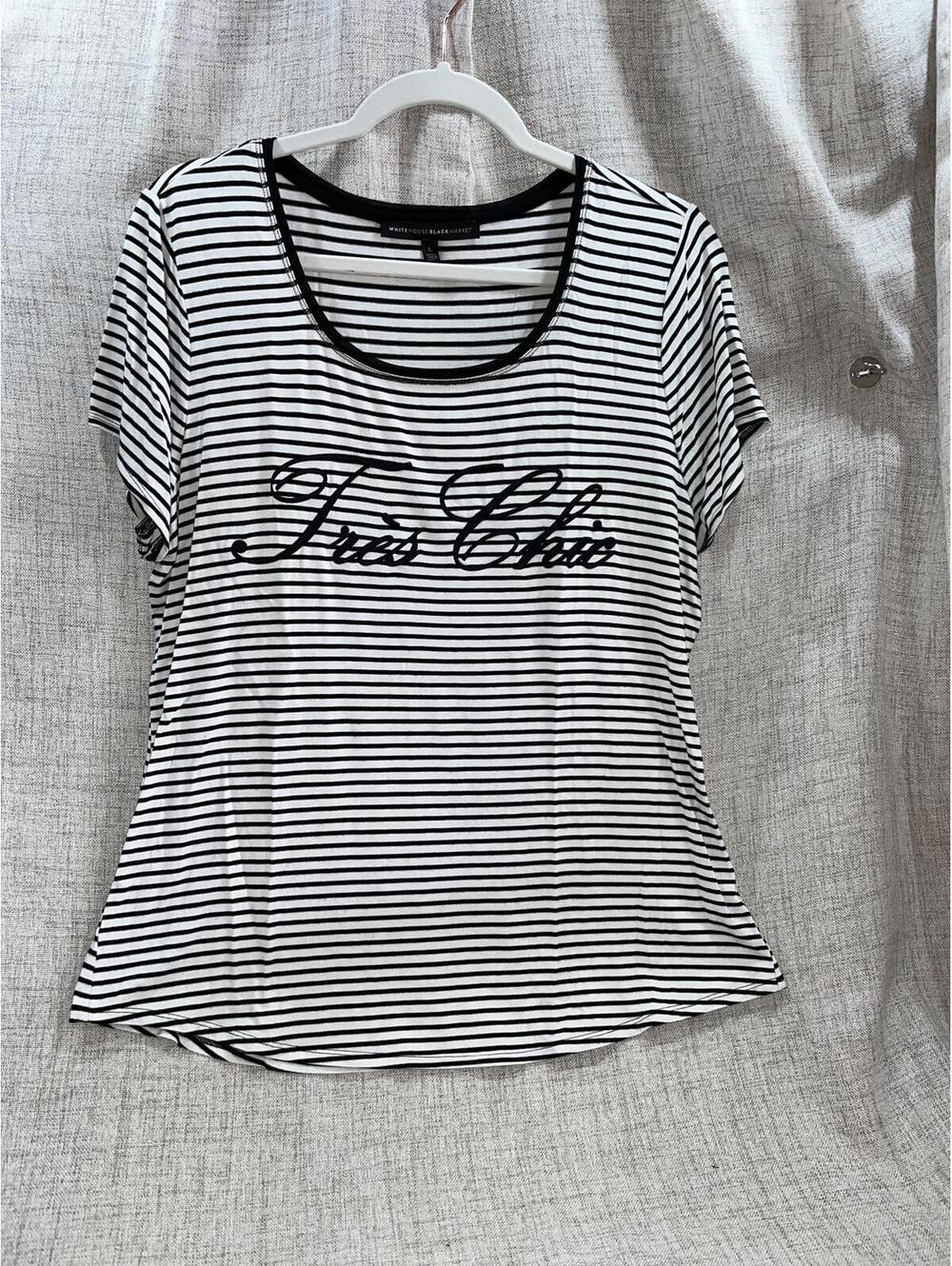 White House Black Market WHBM tee - L EUC
